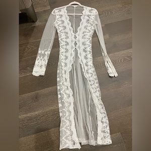 White laced cardigan